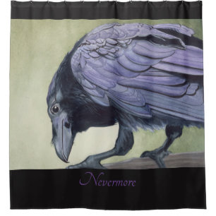 Rideaux De Douche Corneille originale aquarelle Croque par Miranda I
