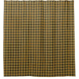 Rideaux De Douche Cornouailles National Tartan Jaune et Noir Plaid