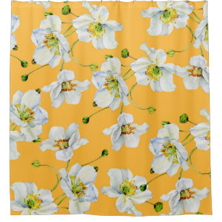 Rideaux De Douche Cosmos fleurs aquarelle illustration motif