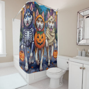 Rideaux De Douche Costume d'Halloween pour un Husky Sibérien faisant