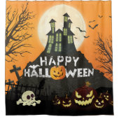 Rideaux De Douche Costume Maison Hantée éffrayante nuit Ciel Hallowe (Devant)