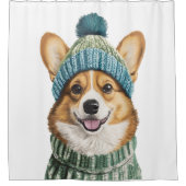 Rideaux De Douche Cosy Corgi en hiver (Devant)