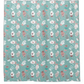 Rideaux De Douche Cosy hiver Noël Mittens Motif à Mint (Devant)