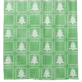 Rideaux De Douche Cosy sapin de Noël affreux pull à damiers motif (Devant)