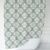 Rideaux De Douche Côte côtière de Sage Green et White Seashell