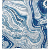 Rideaux De Douche côte plage nautique vagues aquarelle bleu tourbill (Devant)