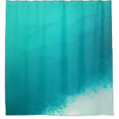 Rideaux De Douche Côte Turquoise bleu Aqua Aquarelle blanche Abstrai (Devant)