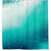Rideaux De Douche Côte Turquoise bleu Aqua Aquarelle blanche Abstrai (Devant)