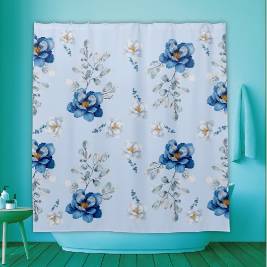 Rideaux De Douche Coton bleu Magnolia