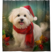 Rideaux De Douche Coton De Tulear Chien dans la neige Noël (Devant)