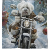 Rideaux De Douche Coton De Tulear Chien équitation Moto Noël (Devant)