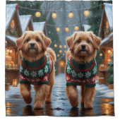 Rideaux De Douche Coton De Tulear Dogs Christmas Snow Holiday (Devant)