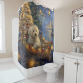 Rideaux De Douche Coton De Tulear Noël Festive Voyage (En situation)