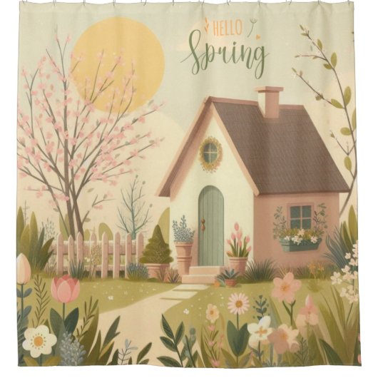 Rideaux De Douche Cottage fleuri/printanier (Devant)