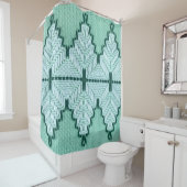 Rideaux De Douche Couchage en fil textile rétro, pulsation graphique (En situation)