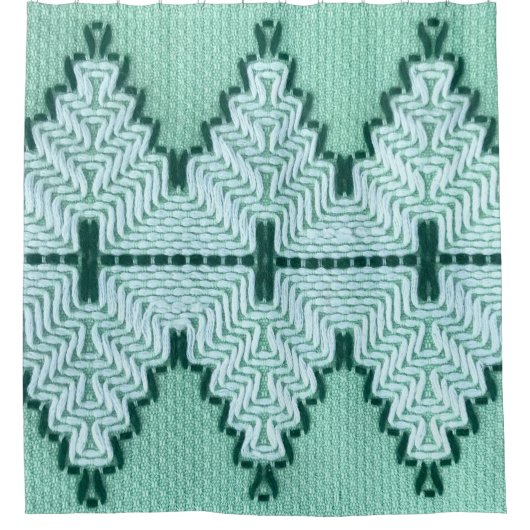 Rideaux De Douche Couchage en fil textile rétro, pulsation graphique (Devant)