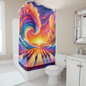 Rideaux De Douche Coucher de soleil de piano (En situation)