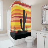 Rideaux De Douche Coucher de soleil géométrique dans le désert (En situation)