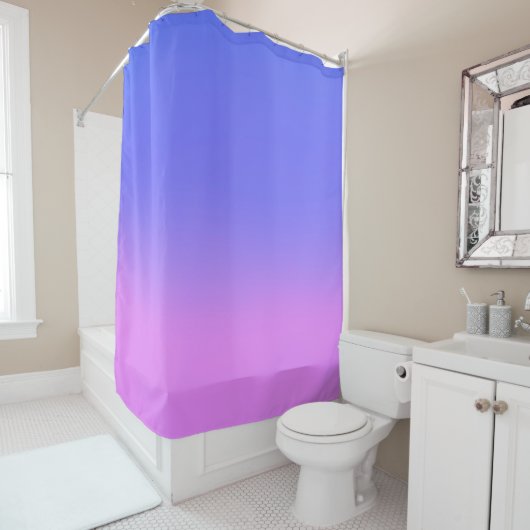 Rideaux De Douche Coucher de soleil Ombre rose et violet (En situation)