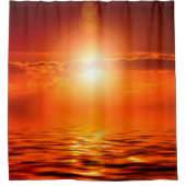 Rideaux De Douche Coucher de soleil paisible Ciel doré orange sur me (Devant)