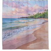 Rideaux De Douche Coucher de soleil rose Hawaï (Devant)