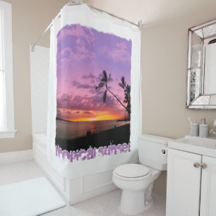 Rideaux De Douche Coucher de soleil tropical