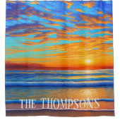 Rideaux De Douche Coucher de soleil tropical sur l'océan clair (Devant)