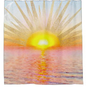 Rideaux De Douche Coucher d'or Soleil Mandala Aquarelle Mer (Devant)