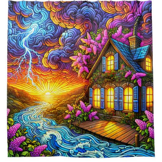Rideaux De Douche Coucher du soleil (Devant)