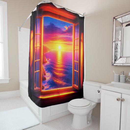 Rideaux De Douche Coucher du soleil (En situation)