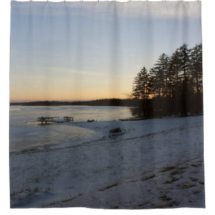 Rideaux De Douche Coucher du soleil d'hiver