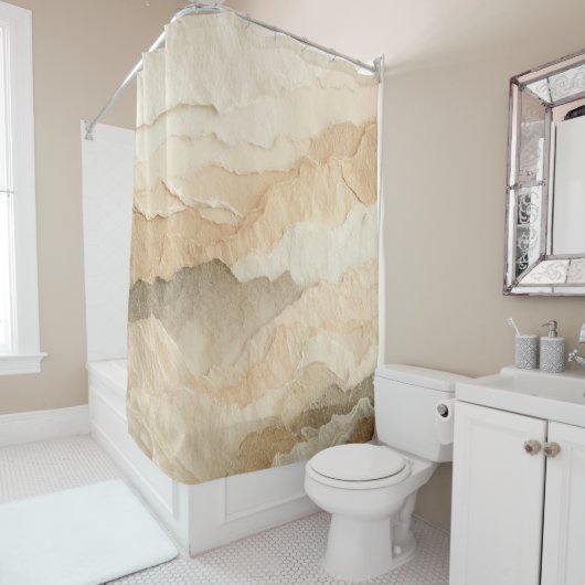 Rideaux De Douche Couches à déchirure texturées naturelles (En situation)