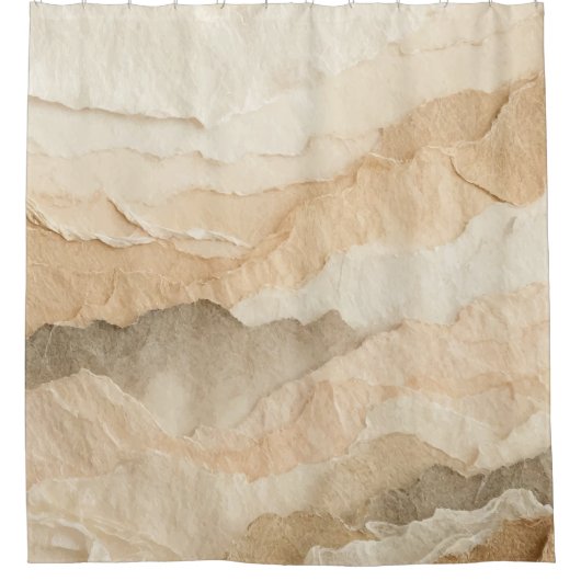 Rideaux De Douche Couches à déchirure texturées naturelles (Devant)