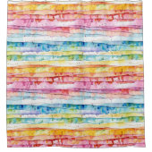 Rideaux De Douche Couches d'aquarelle Abstrait rouge, bleu, jaune (Devant)