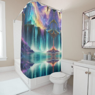 Rideaux De Douche Couleur arc-en-ciel Spectrum Waterfall Mountains
