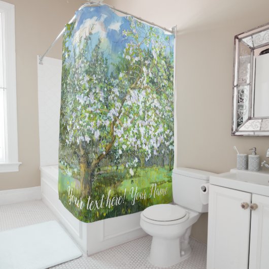 Rideaux De Douche Couleur d'aquarelle fleurie (En situation)