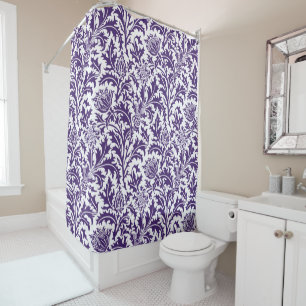 Rideaux De Douche Couleur de coutume de chardon blanc de William
