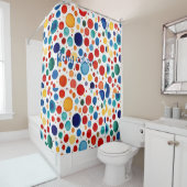 Rideaux De Douche couleur d'eau à l'orientale art pois (En situation)