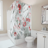 Rideaux De Douche Couleur d'eau rouge pâle (En situation)