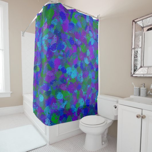 Rideaux De Douche Couleur du peacock (En situation)