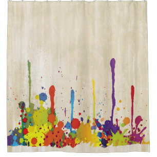 Rideaux De Douche COULEUR FUNNY SPLASHes II + votre backgr. & idées