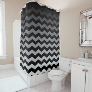 Rideaux De Douche Couleur noire et grise du motif do-it-yourself