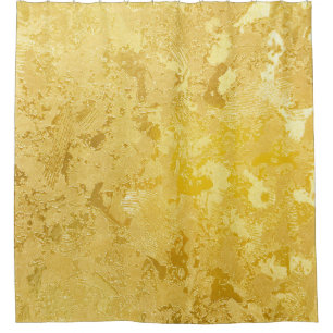 Rideaux De Douche couleur or Abstraite peinte sur la surface brute d
