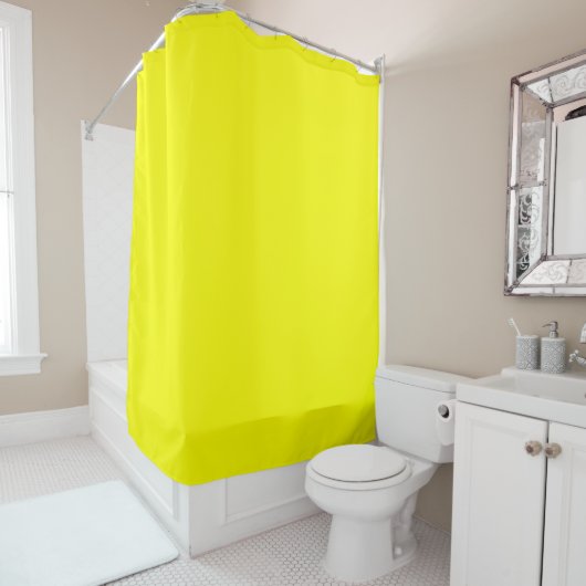 Rideaux De Douche Couleur uni jaune néon (En situation)