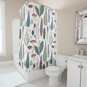 Rideaux De Douche Couleurs d'automne motif de feuillage de bois