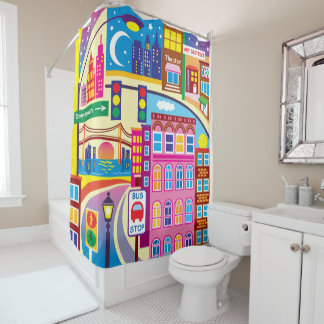 Rideaux De Douche Couleurs de la ville