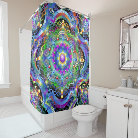 Rideaux De Douche Couleurs de l'Univers Mandala (En situation)