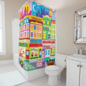 Rideaux De Douche Couleurs de Main Street (En situation)