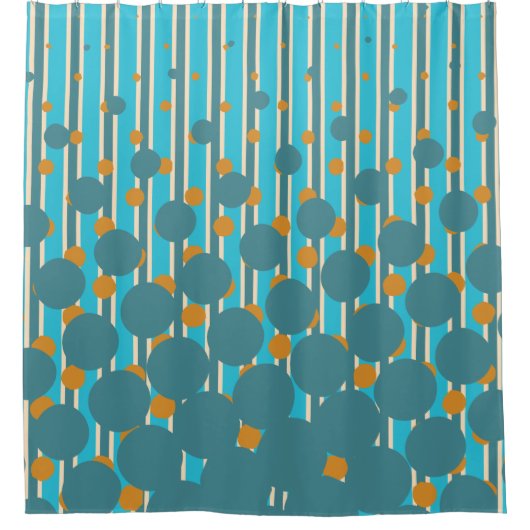 Rideaux De Douche Couleurs de Nouvelle-Zélande en Turquoise et Orang (Devant)