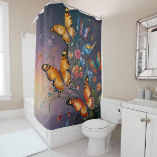 Rideaux De Douche Couleurs délétères : Papillons
